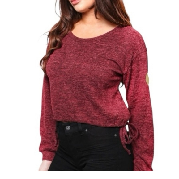 Crave Fame Tops - NWT Crave FAME size Large Burgundy Cropped Top
